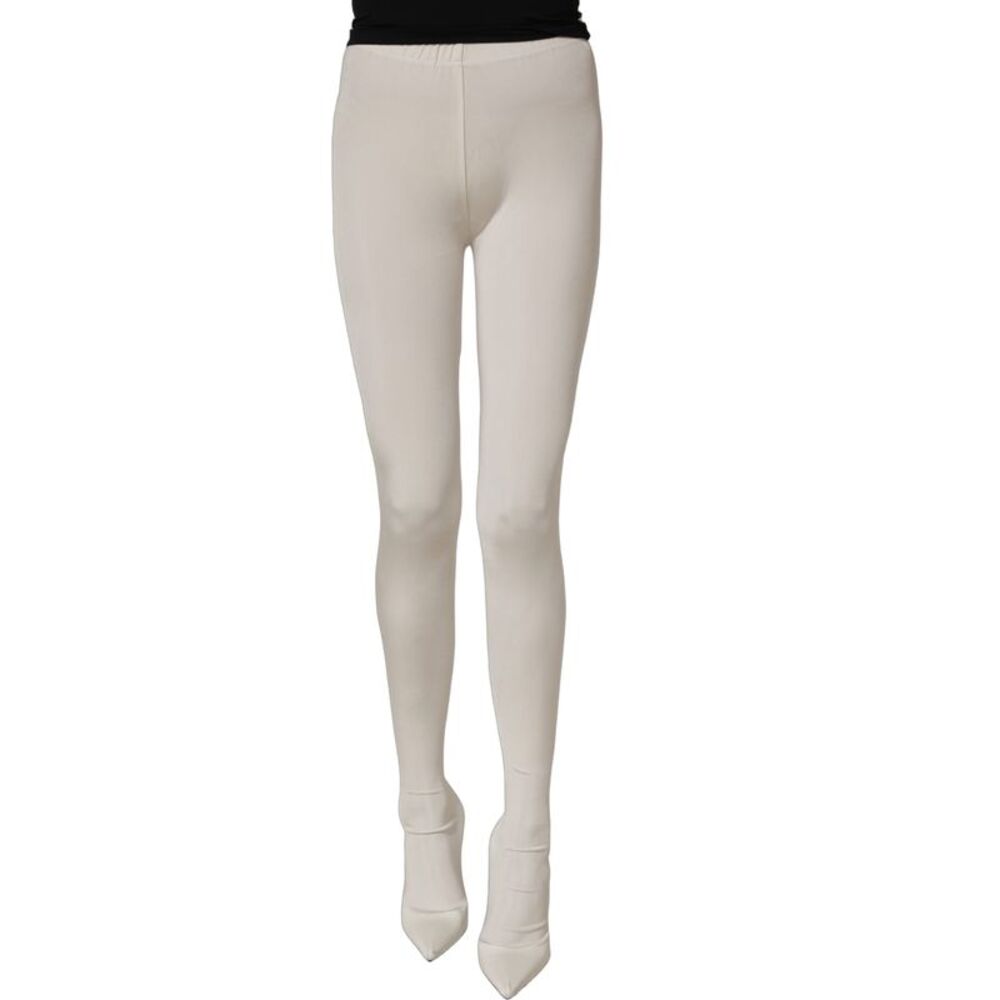 Dolce & Gabbana White High Heels Pumps Jersey Tights Women's Shoes
